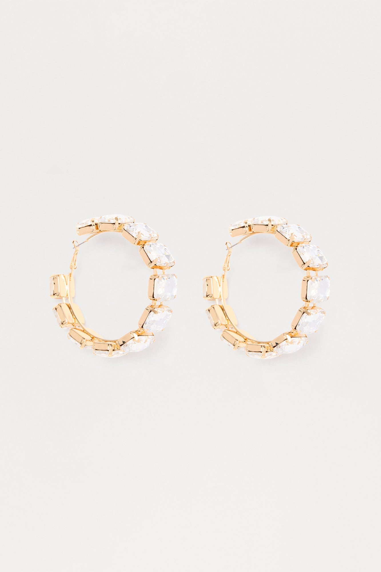 Lockdown Jeweled Hoop Earrings - Gold