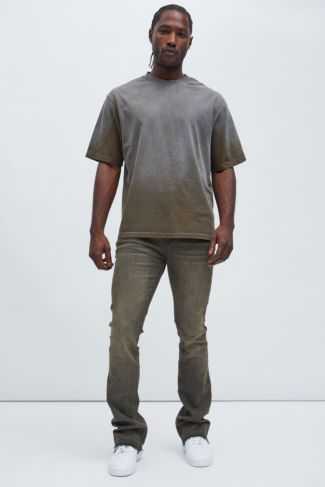 Cornell Stacked Skinny Flare Jeans - Green