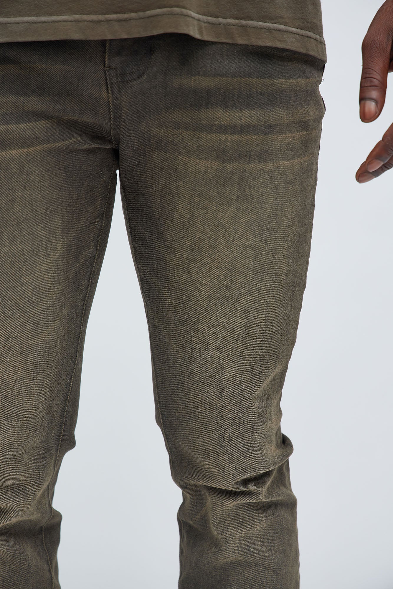 Cornell Stacked Skinny Flare Jeans - Green