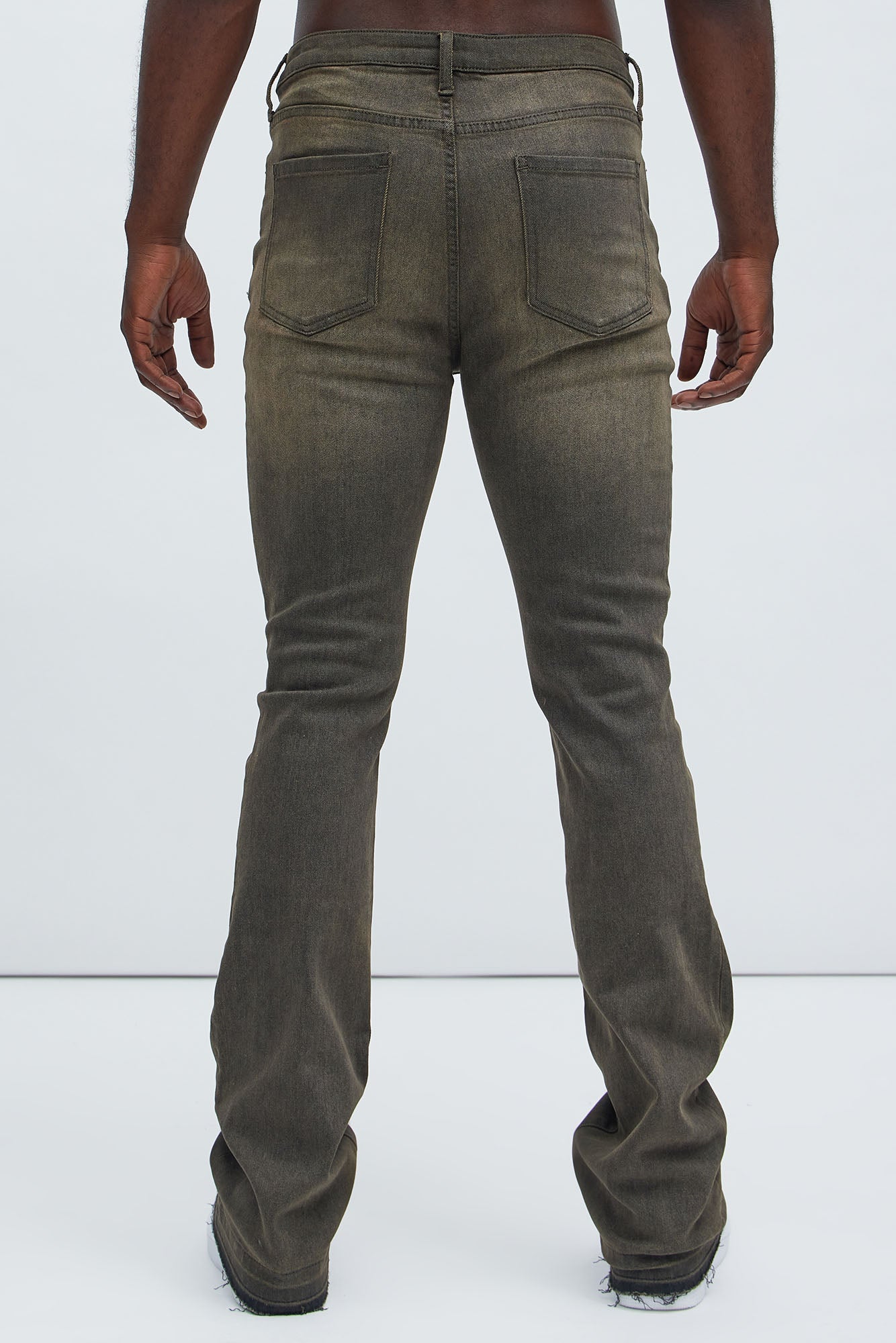 Cornell Stacked Skinny Flare Jeans - Green