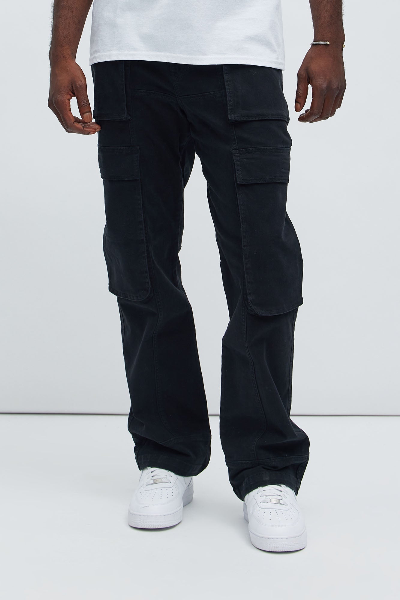 Psyche Straight Cargo Jeans - Black