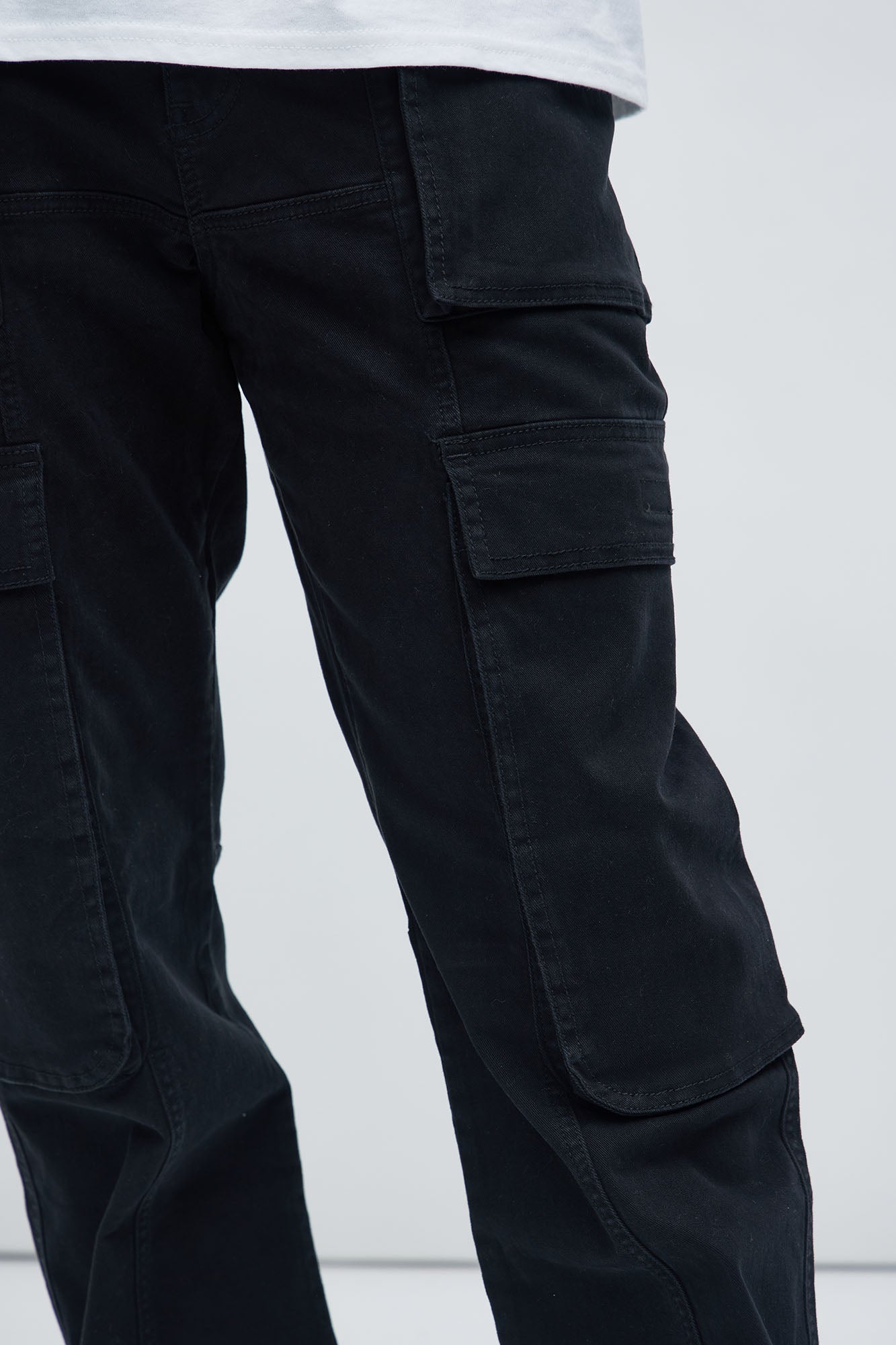 Psyche Straight Cargo Jeans - Black