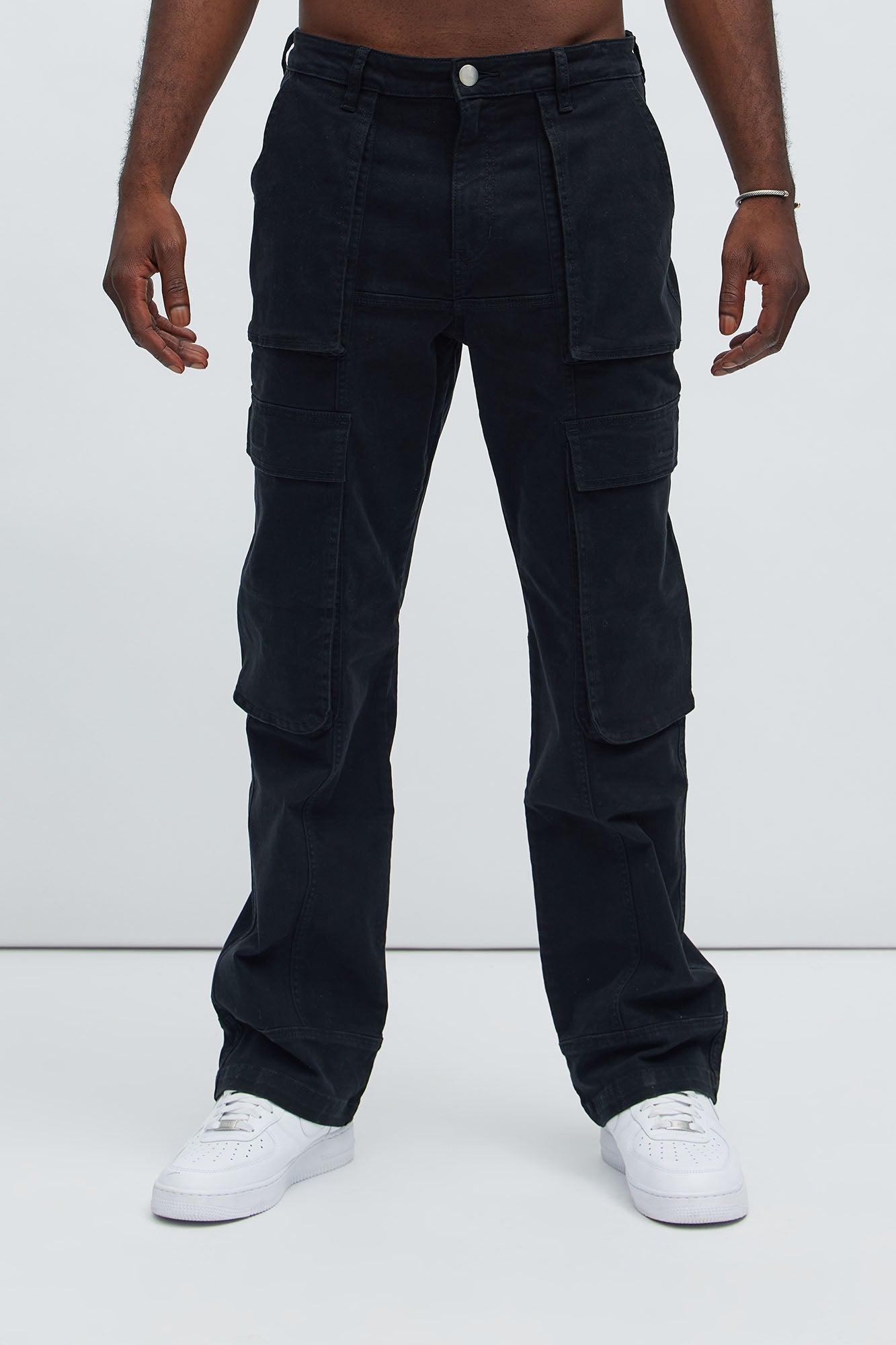 Psyche Straight Cargo Jeans - Black
