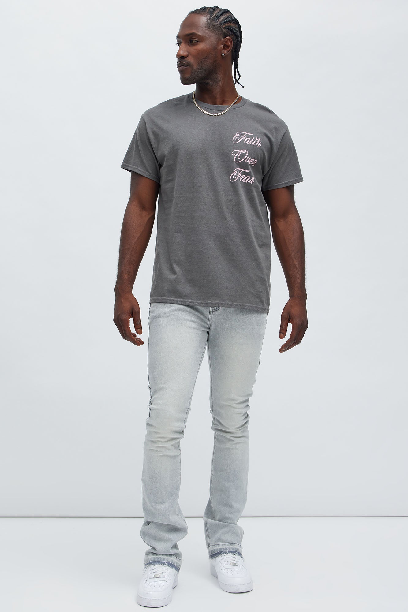 Faith Over Fear Short Sleeve Tee - Charcoal