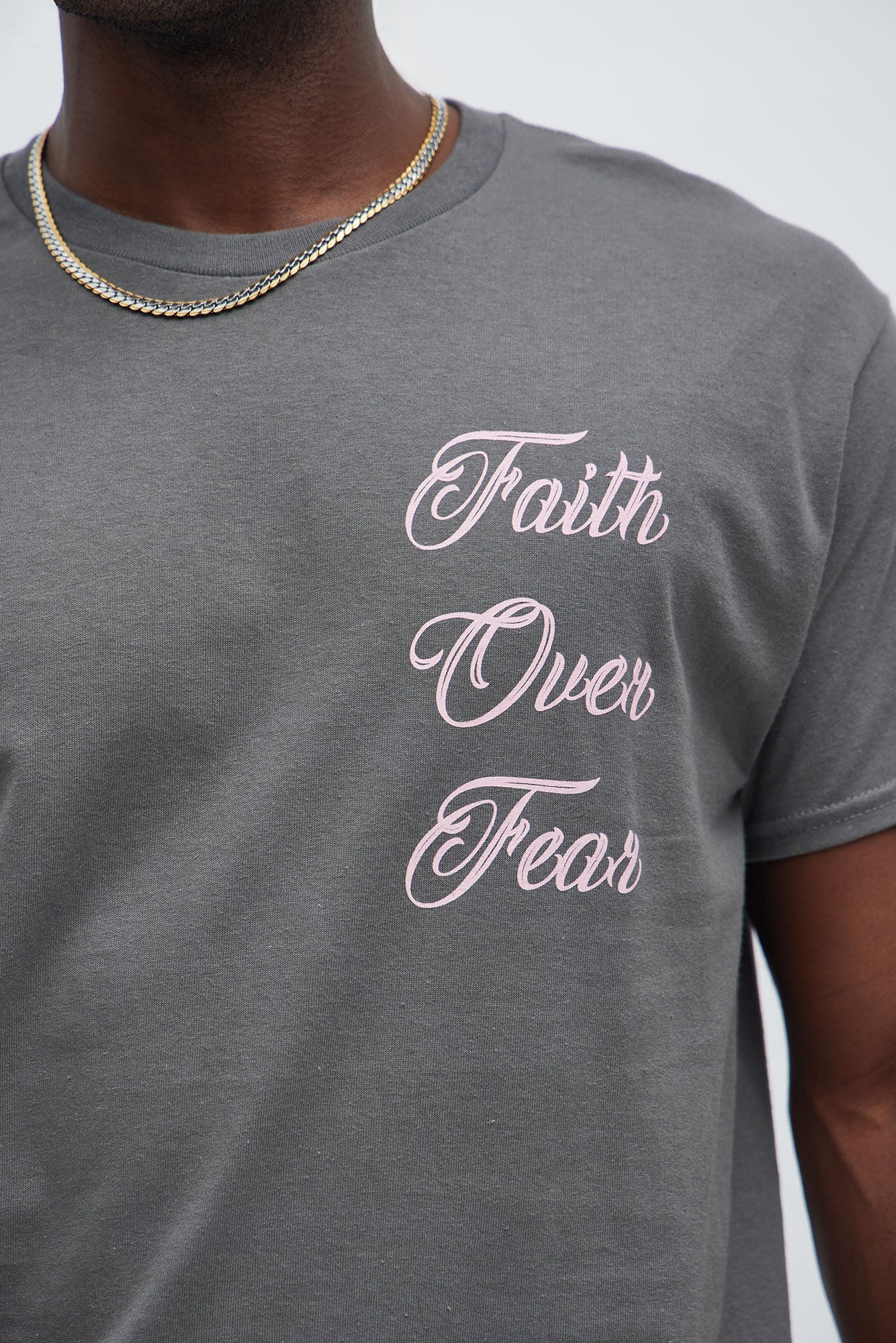 Faith Over Fear Short Sleeve Tee - Charcoal