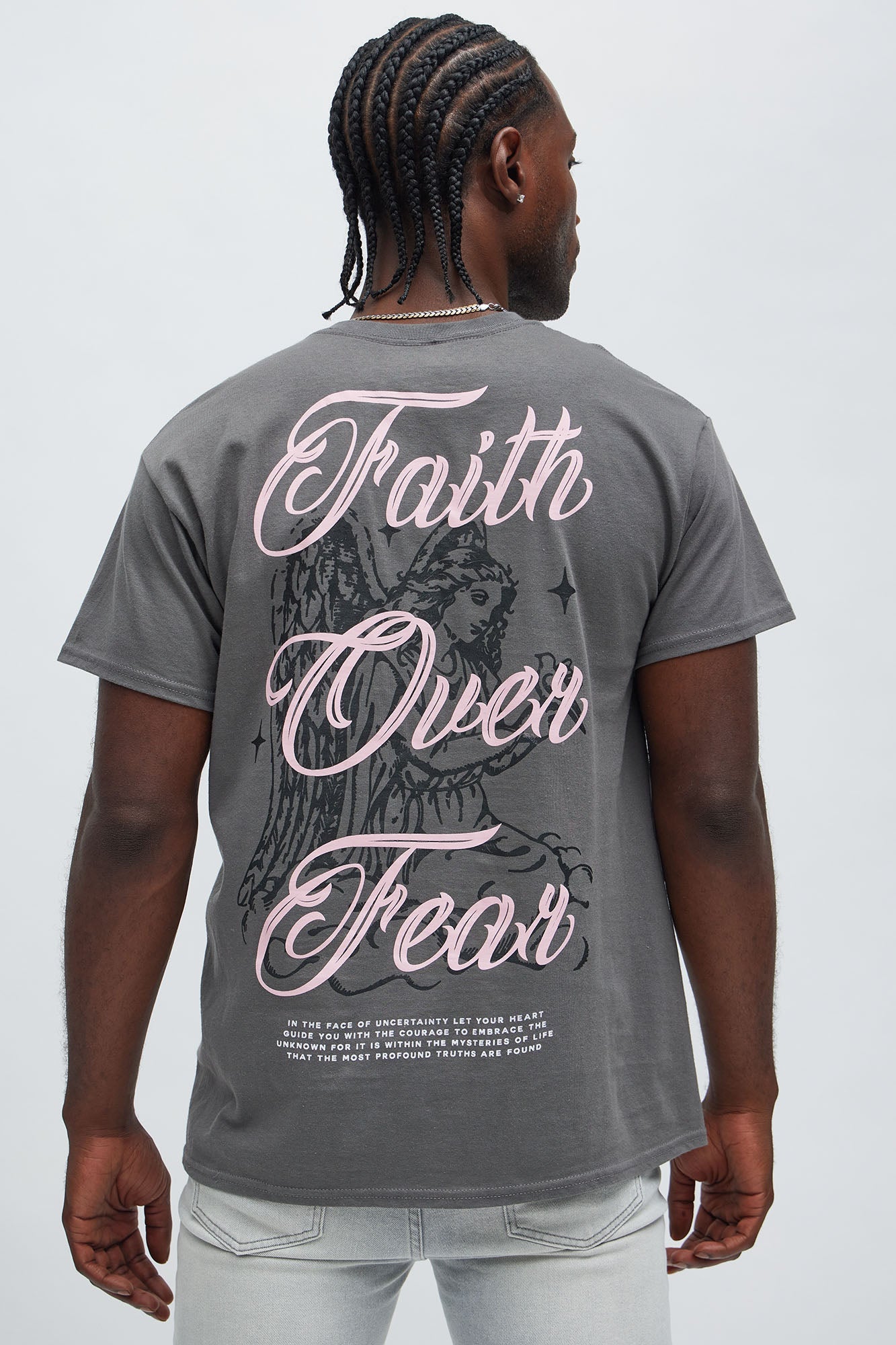 Faith Over Fear Short Sleeve Tee - Charcoal