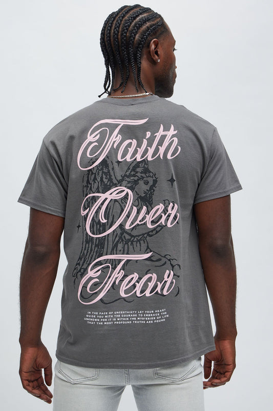 Faith Over Fear Short Sleeve Tee - Charcoal