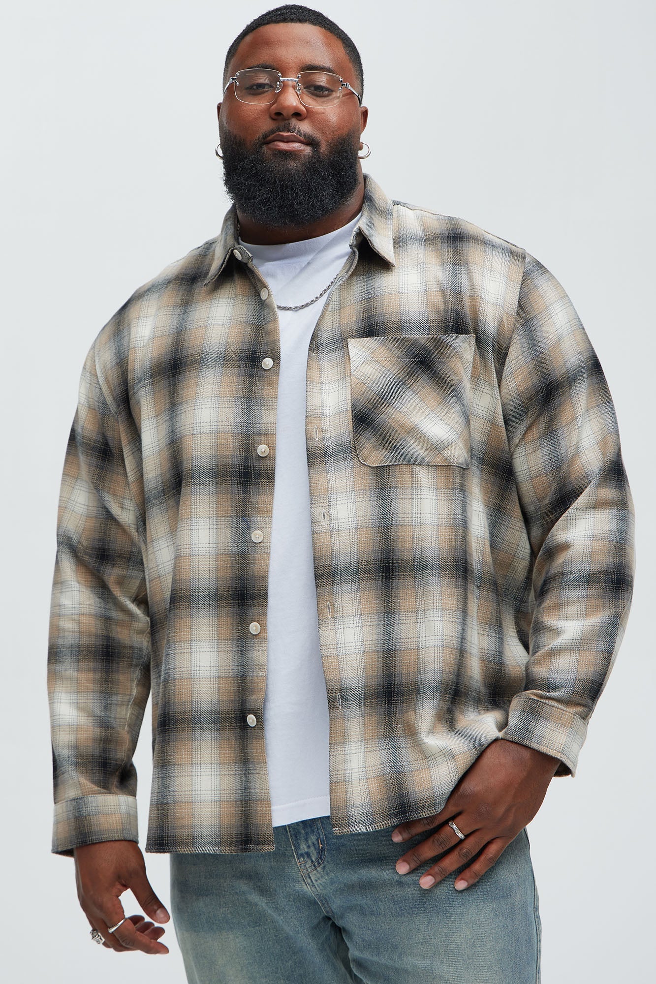 Dighton Plaid Shirt - Taupe/combo
