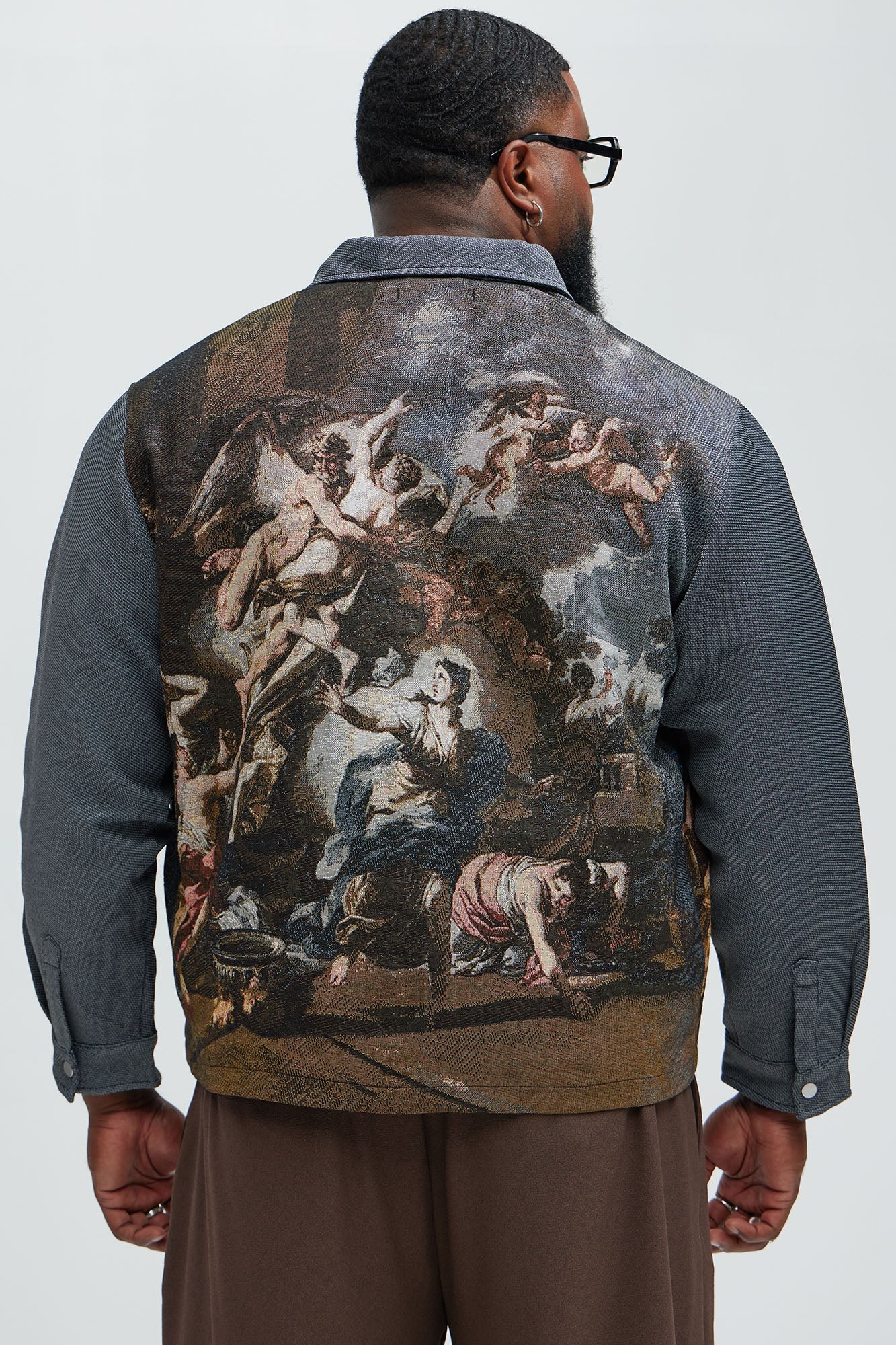 Cassiel Tapestry Cropped Button Up Shirt - Multi Color