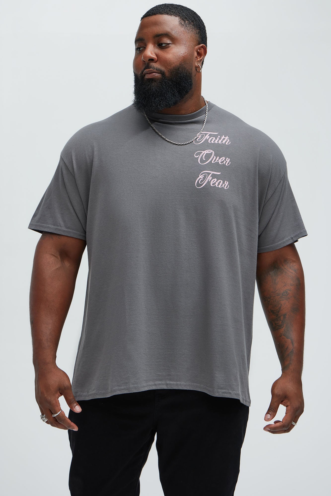 Faith Over Fear Short Sleeve Tee - Charcoal