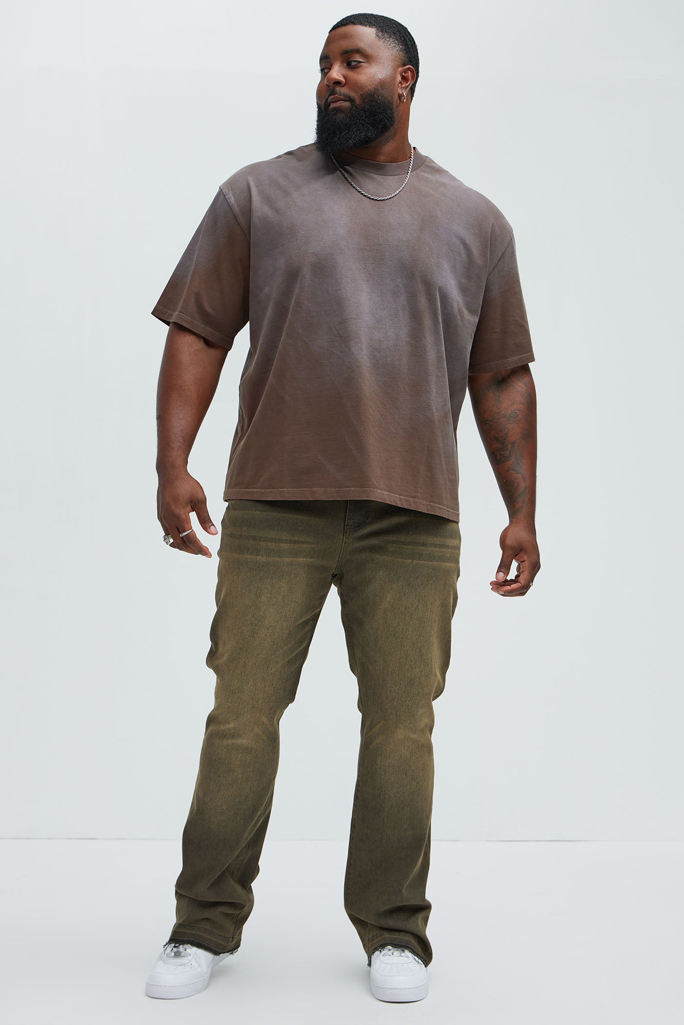 Cornell Stacked Skinny Flare Jeans - Green