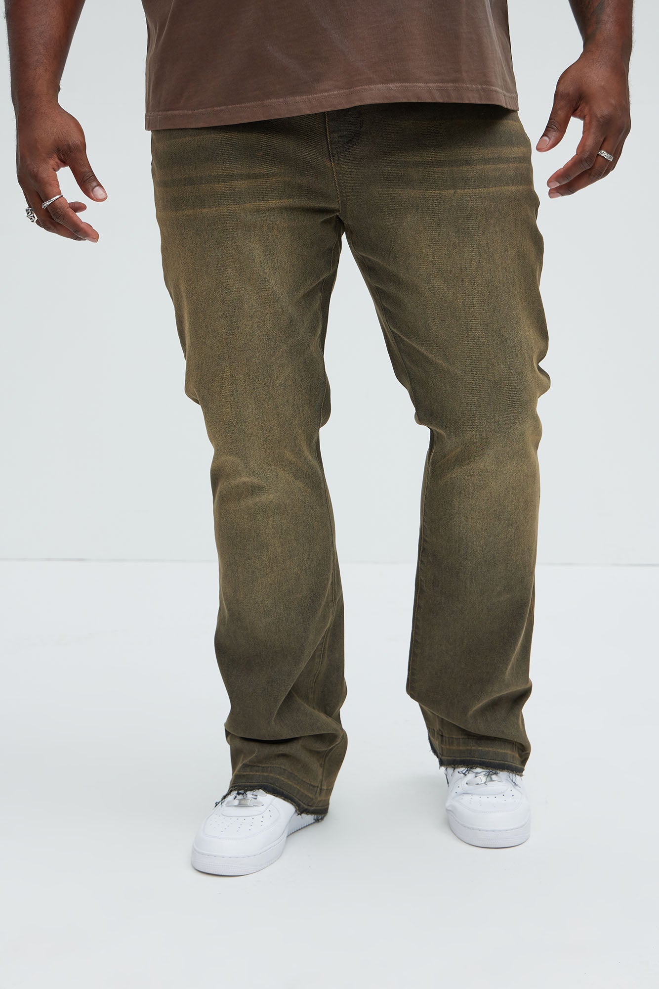 Cornell Stacked Skinny Flare Jeans - Green