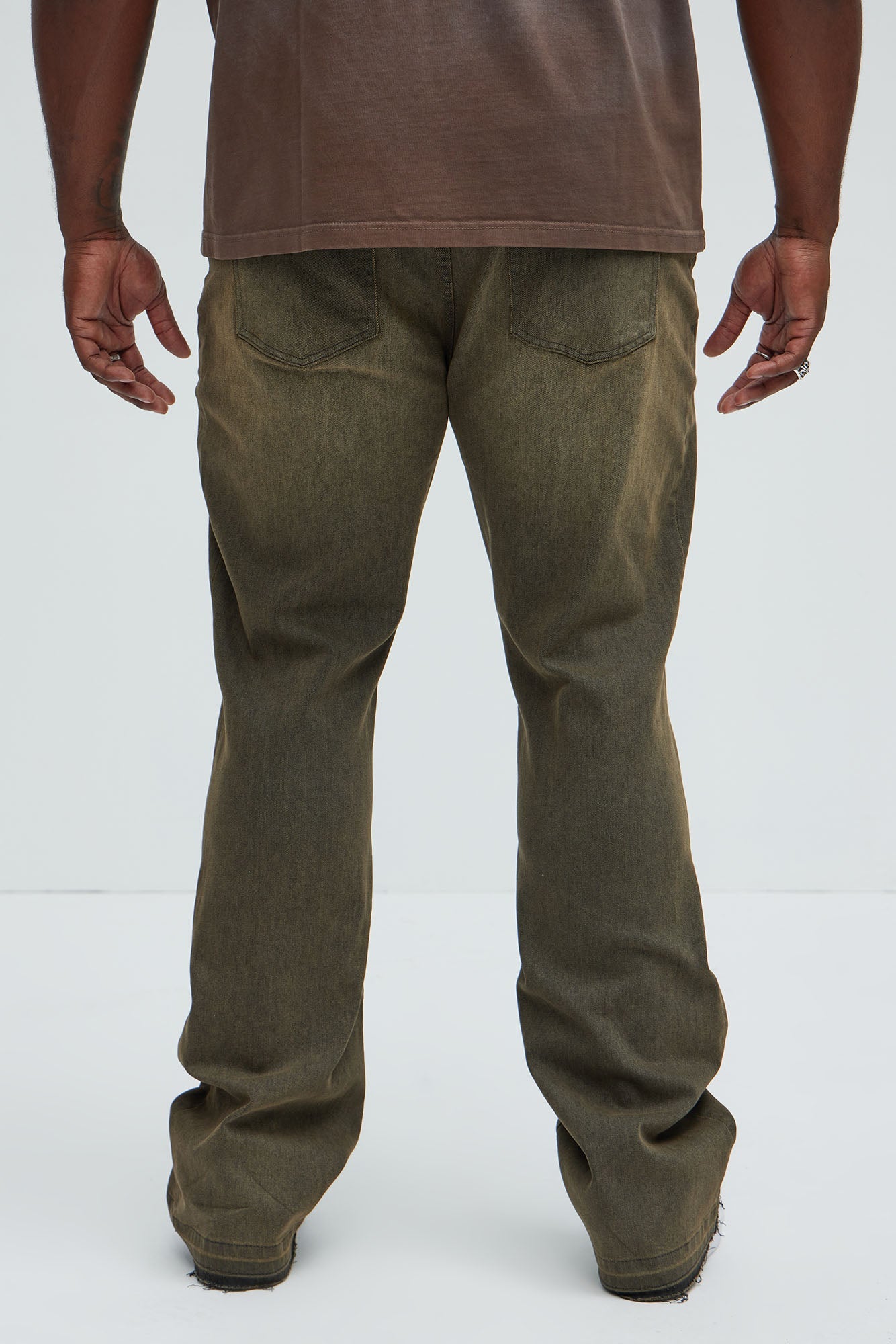 Cornell Stacked Skinny Flare Jeans - Green