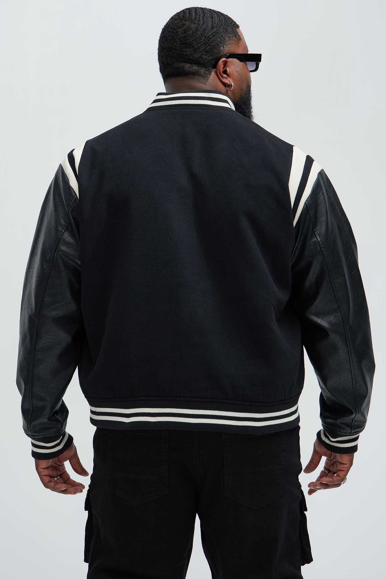 Shoulder Varsity Jacket - Black/combo