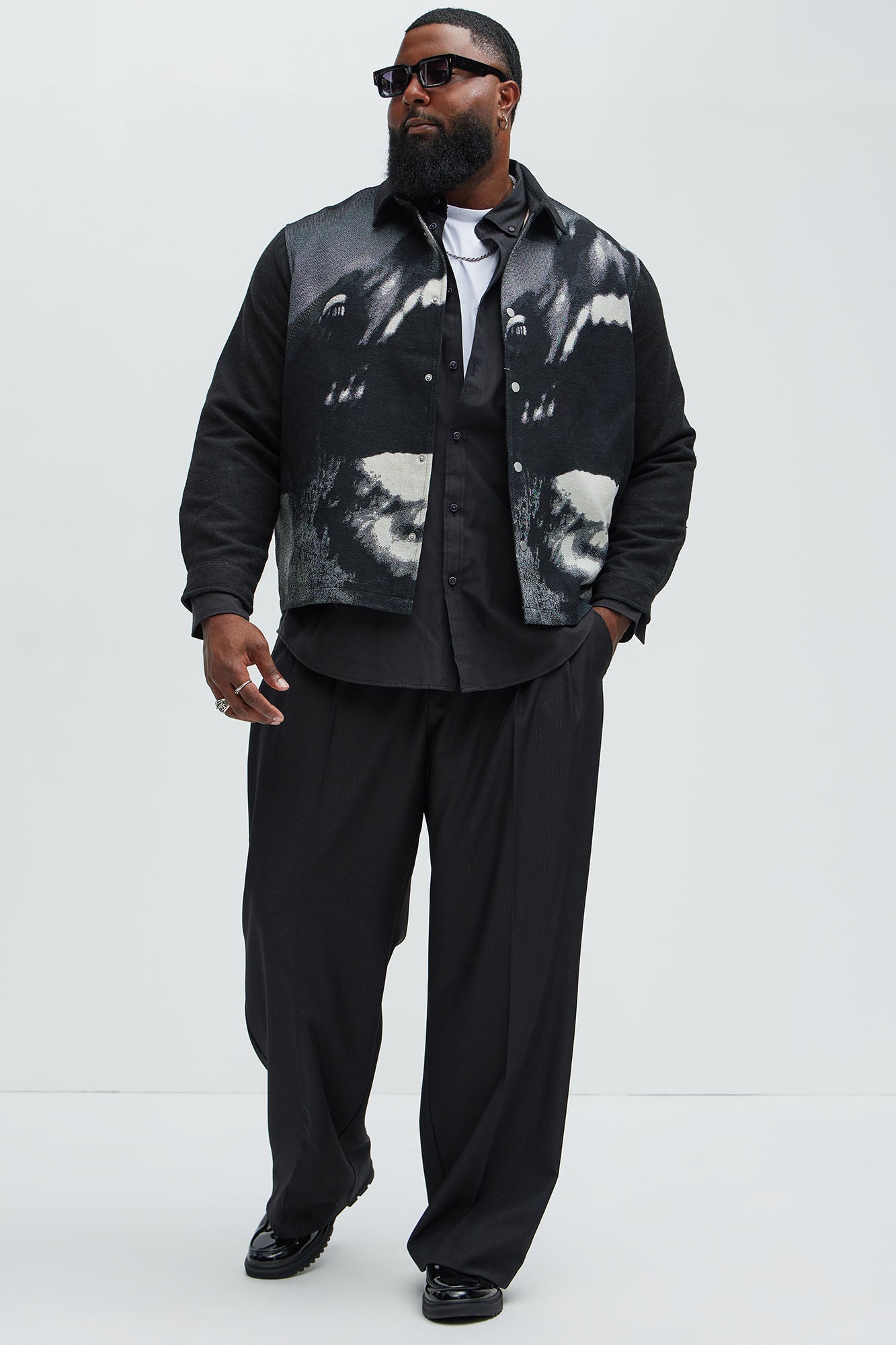 Rogue Tapestry Cropped Button Up Shirt - Multi Color