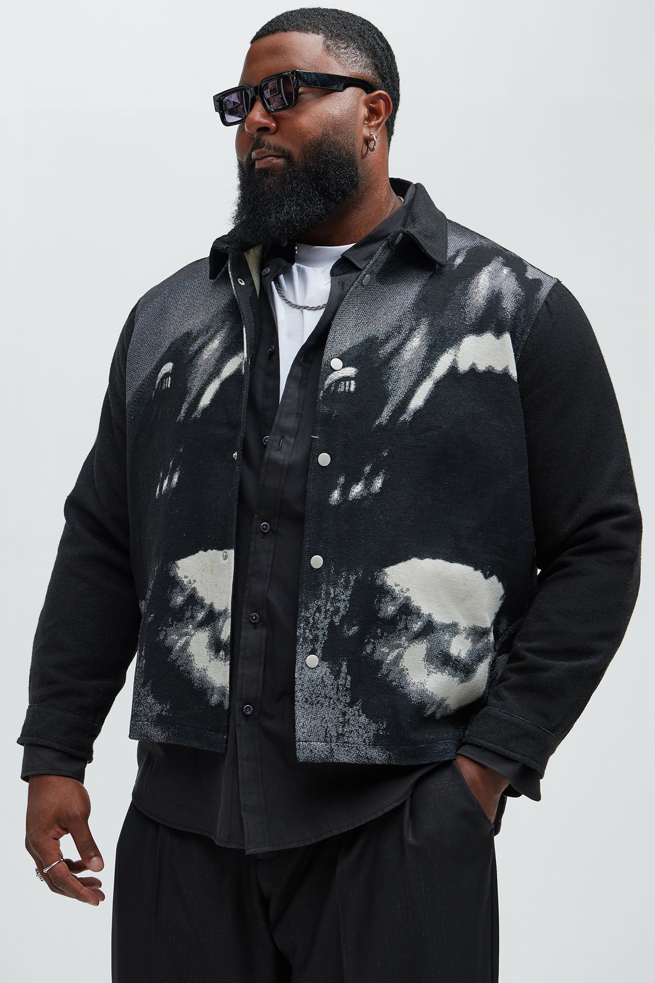 Rogue Tapestry Cropped Button Up Shirt - Multi Color