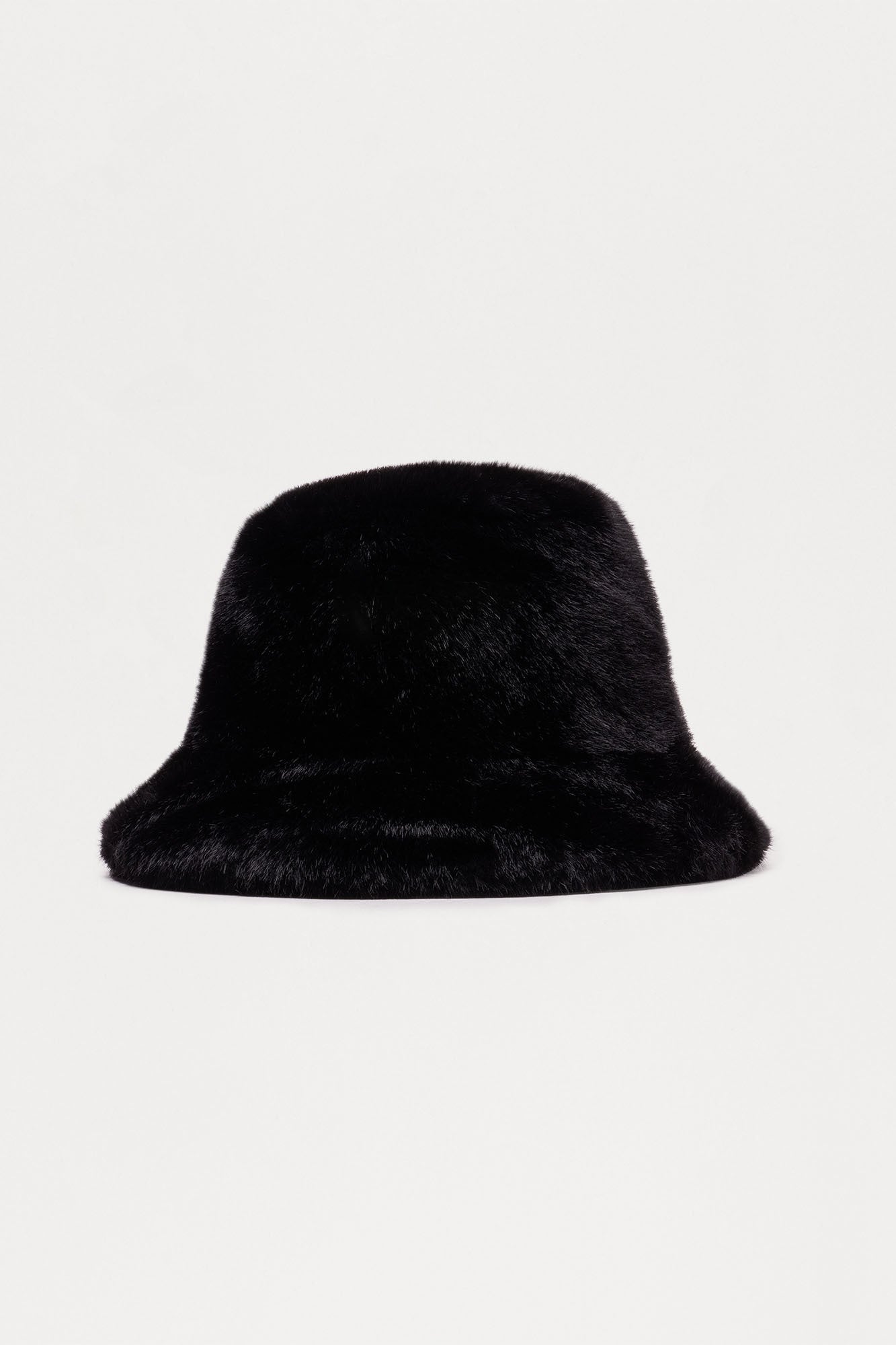 Fashion Guru Faux Fur Bucket Hat - Black