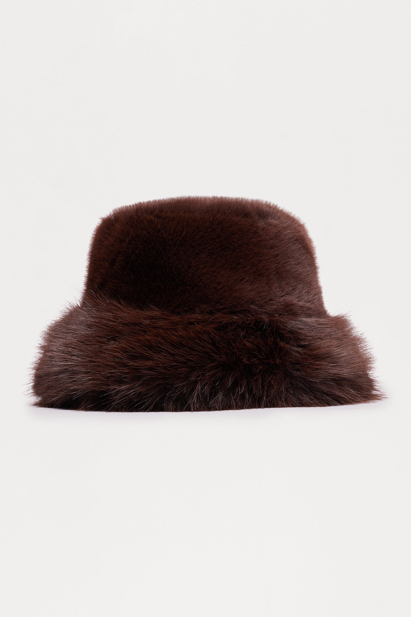 Winter Wonderland Faux Fur Bucket Hat - Brown