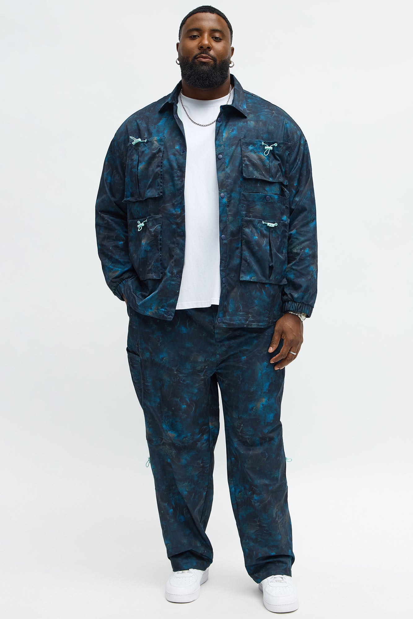 Relaxed Viktor Utility Jacket - Blue/combo
