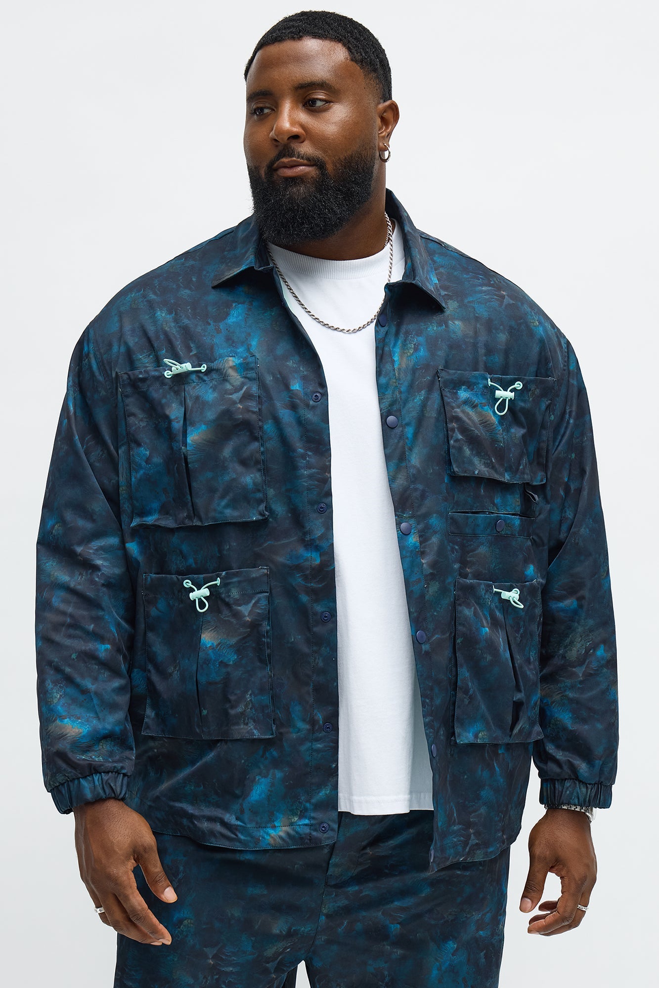 Relaxed Viktor Utility Jacket - Blue/combo