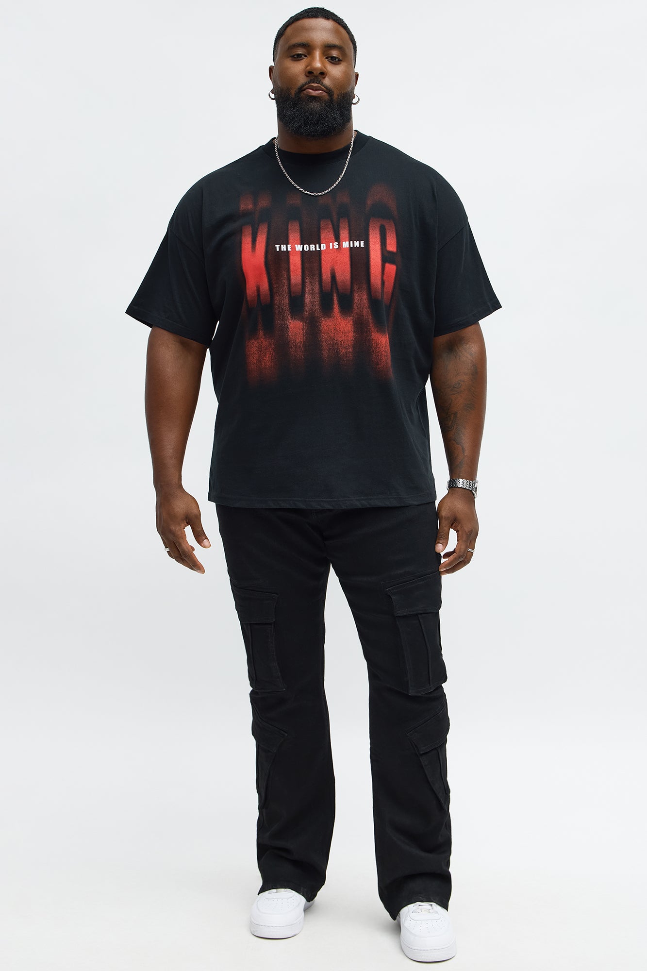 King The World Is Mine Oversized Short Sleeve Tee - Black