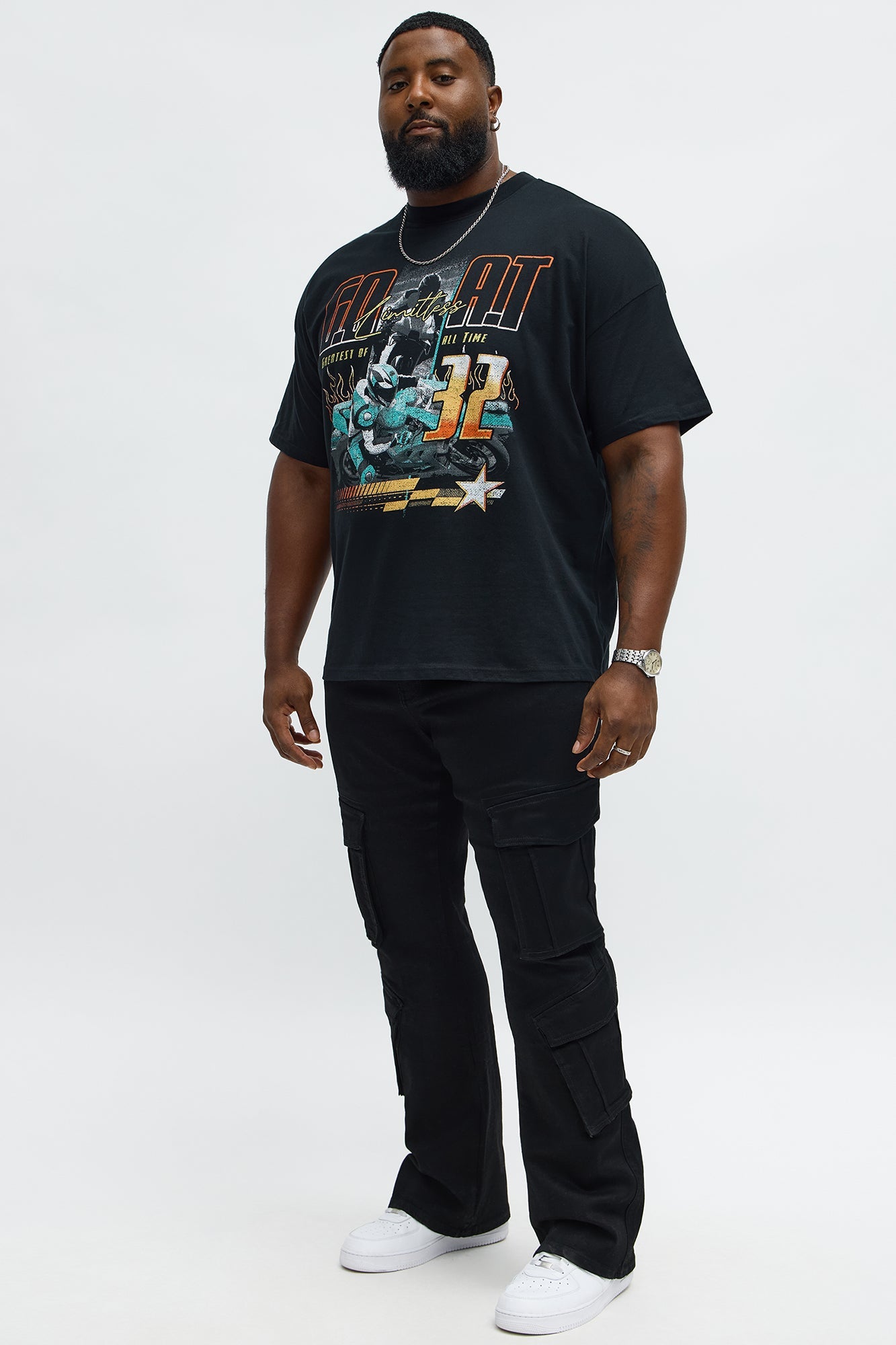 Motorsports GOAT Oversized Short Sleeve Tee - Black