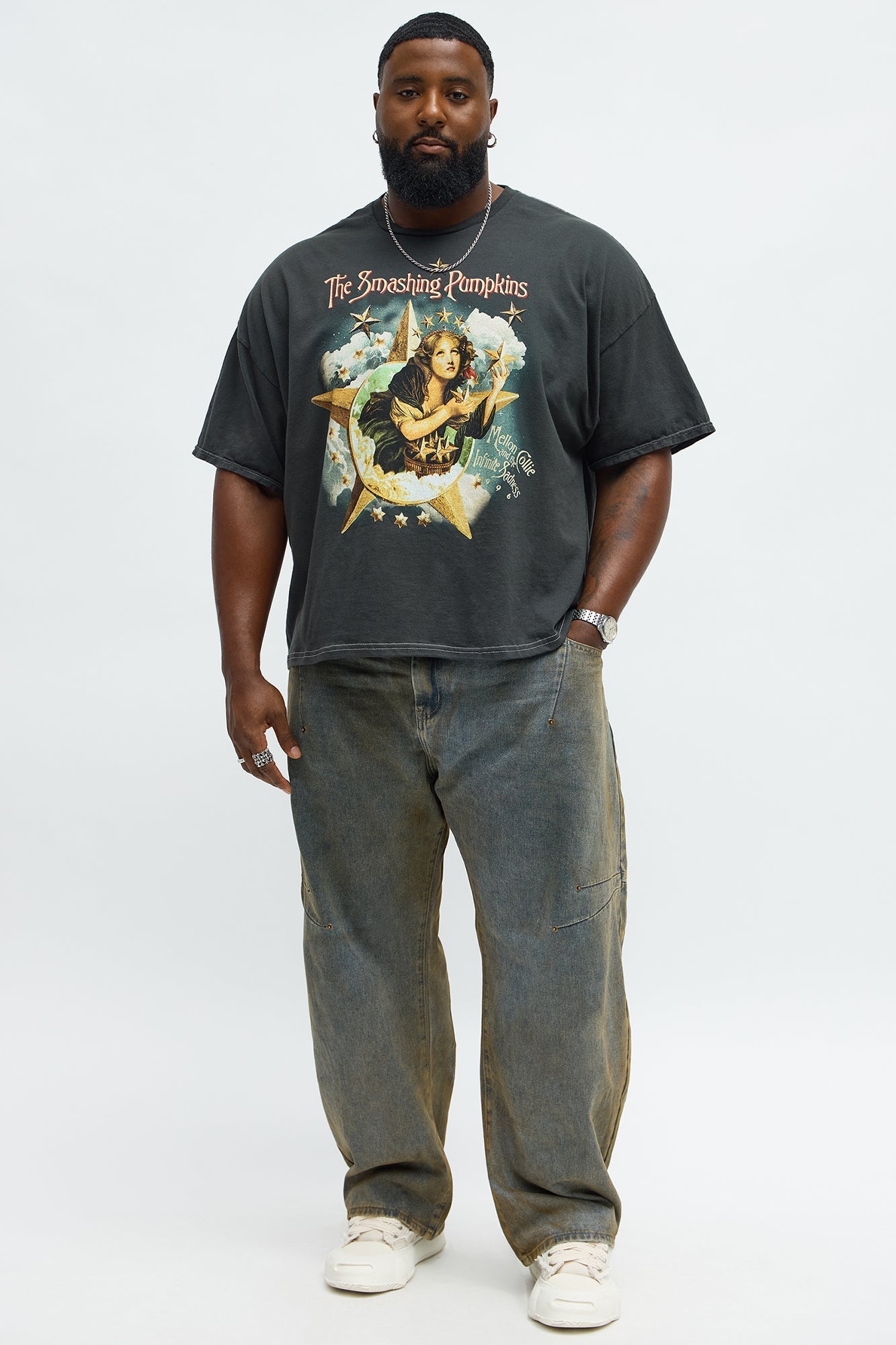 The Smashing Pumpkins Intoxicated With The Madness Boxy Short Sleeve Tee - Black Wash