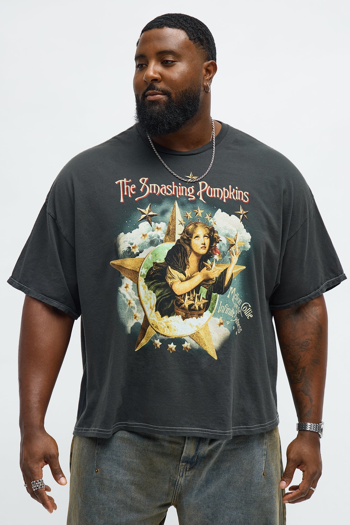 The Smashing Pumpkins Intoxicated With The Madness Boxy Short Sleeve Tee - Black Wash