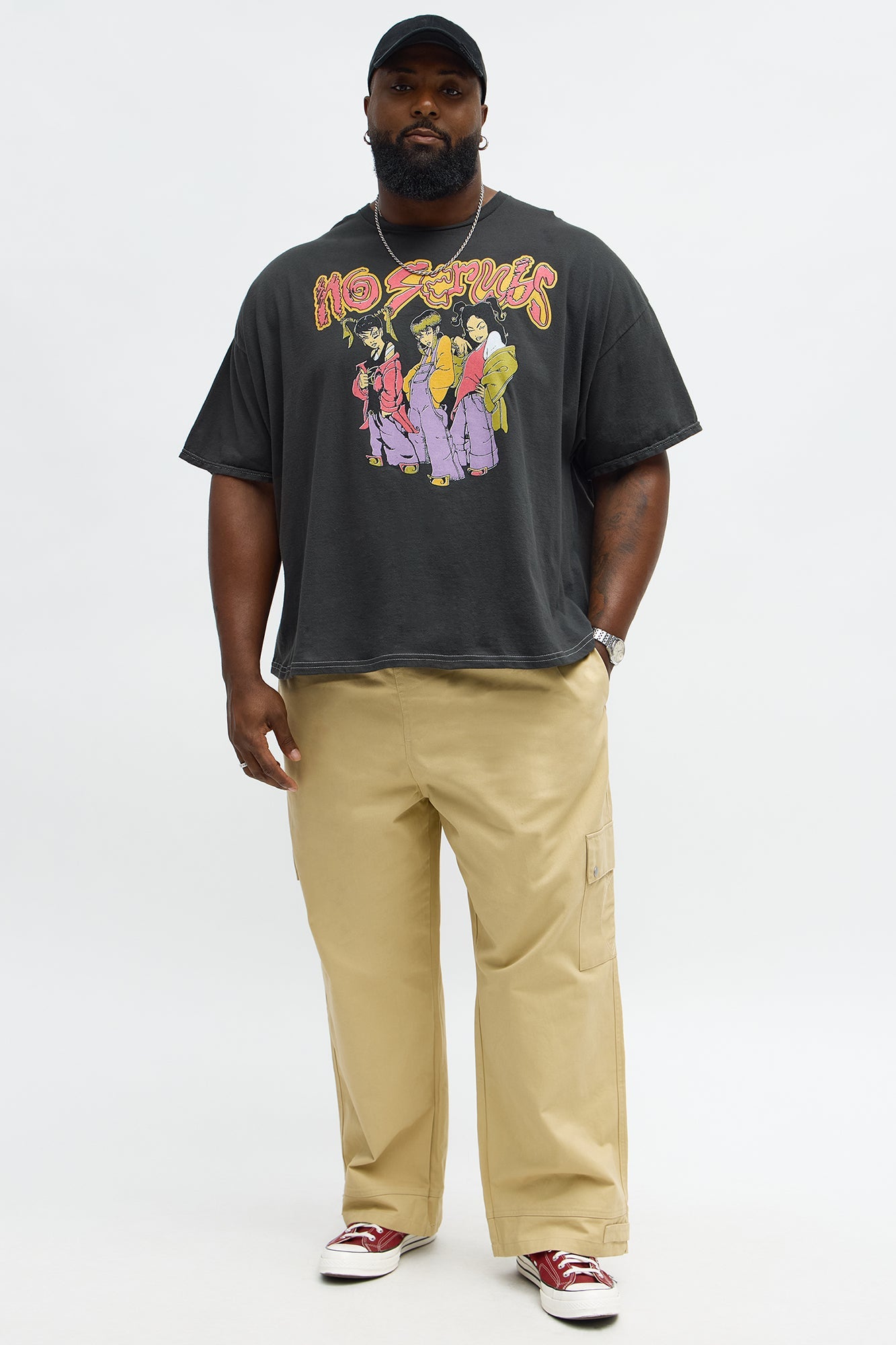 TLC No Scrubs Boxy Short Sleeve Tee - Black Wash