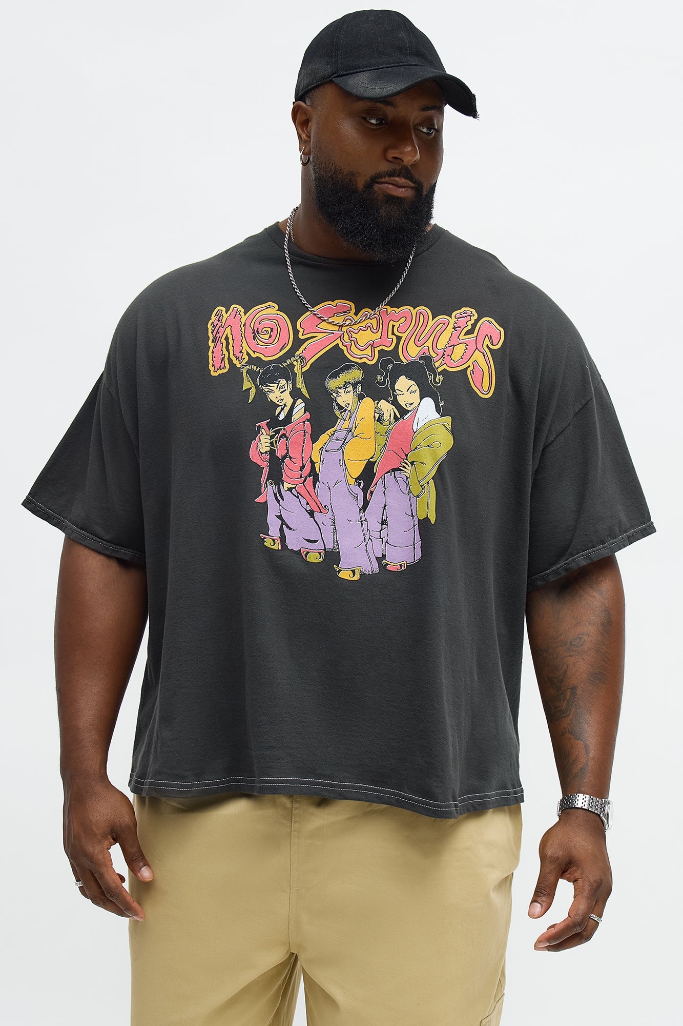 TLC No Scrubs Boxy Short Sleeve Tee - Black Wash