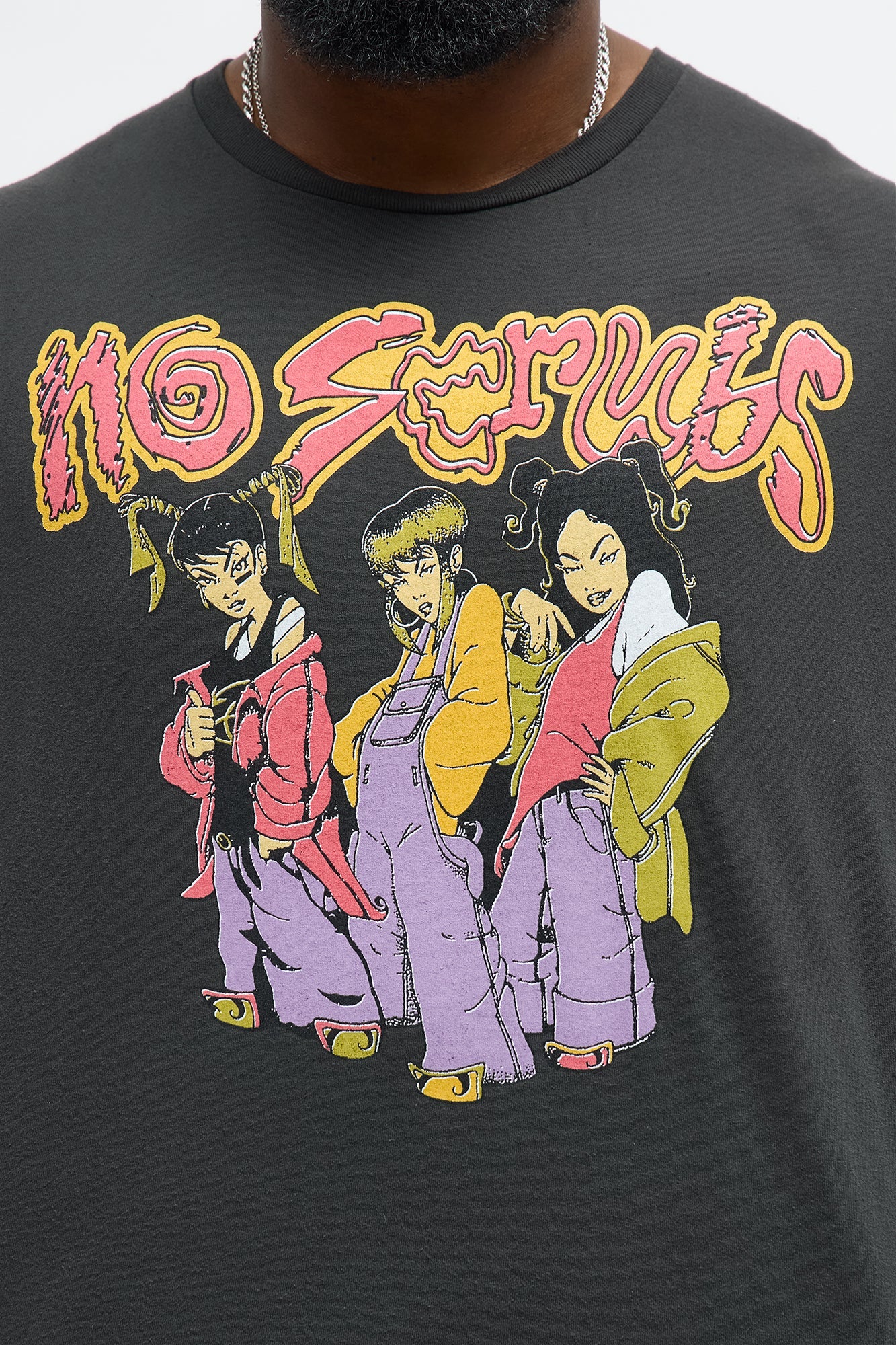 TLC No Scrubs Boxy Short Sleeve Tee - Black Wash