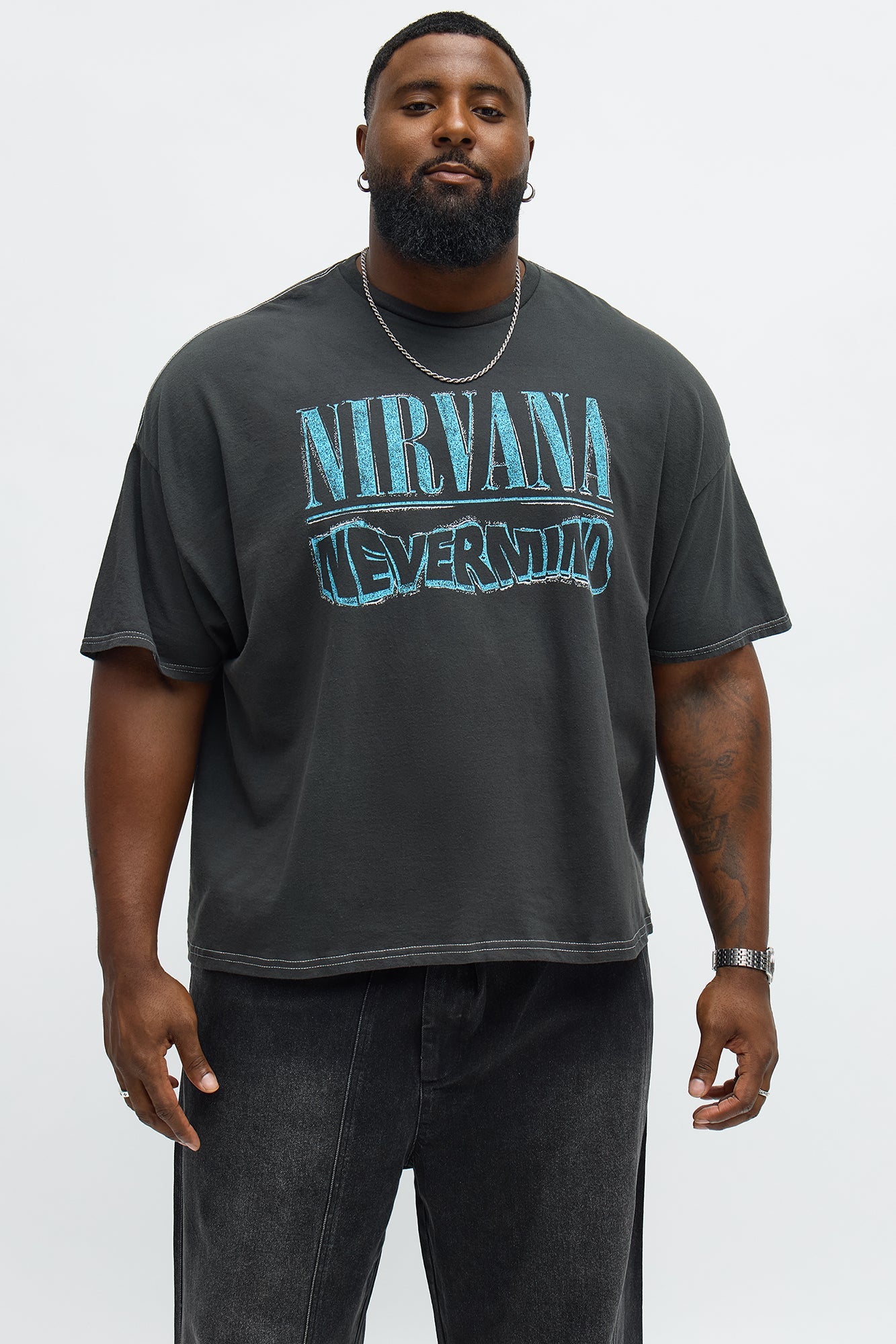 Nirvana NVM Boxy Short Sleeve Tee - Black Wash