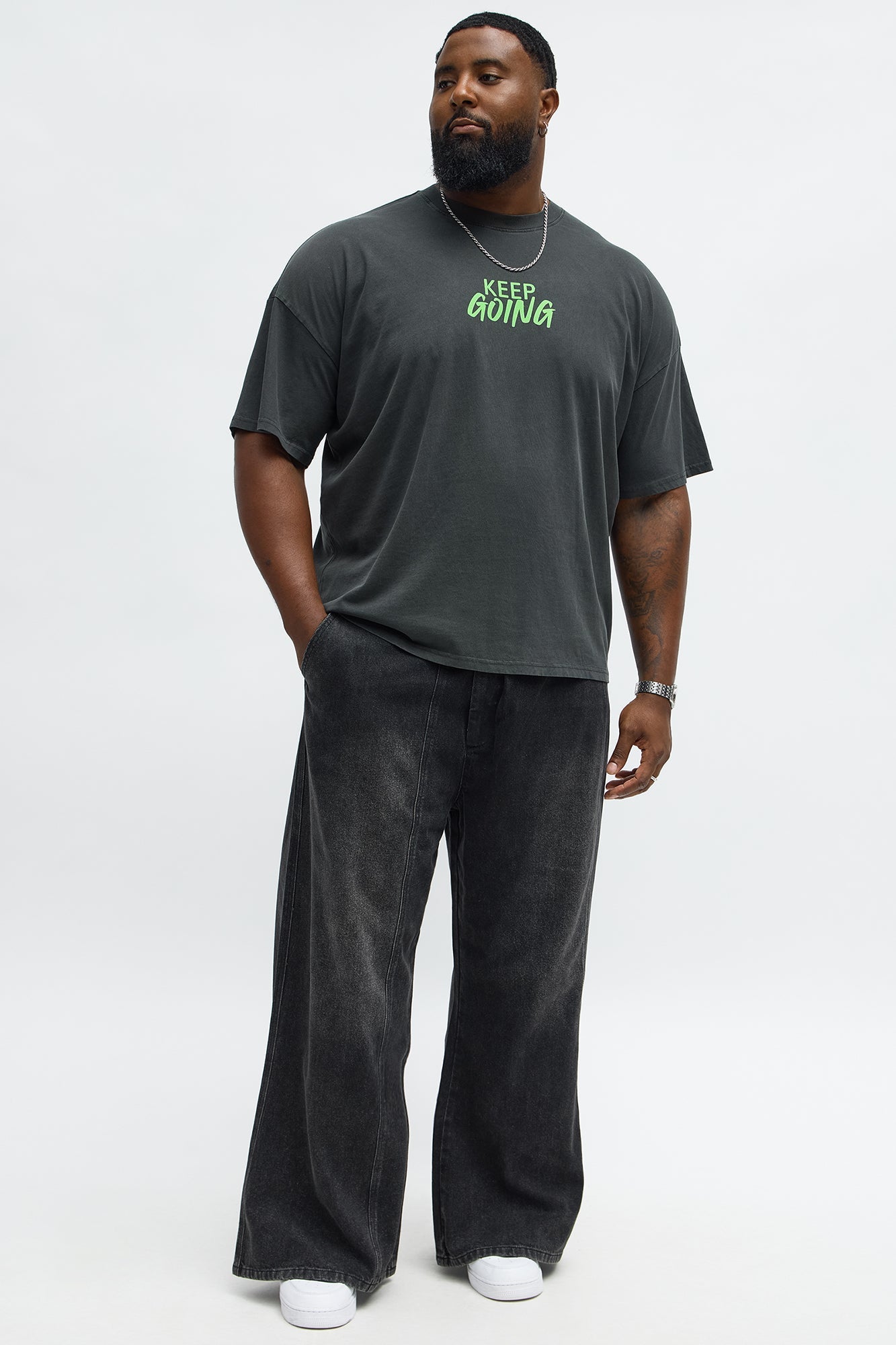 Keep Going Oversized Short Sleeve Tee - Black Wash