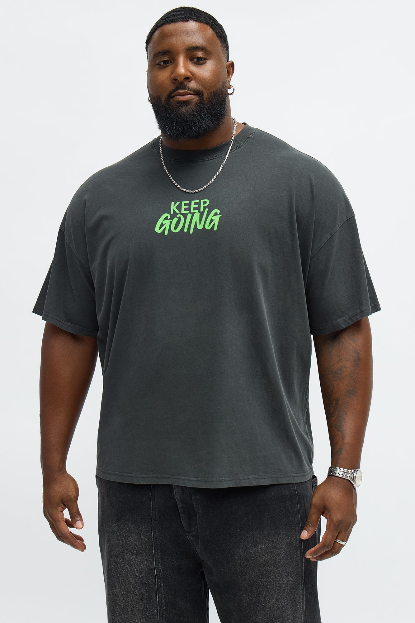 Keep Going Oversized Short Sleeve Tee - Black Wash