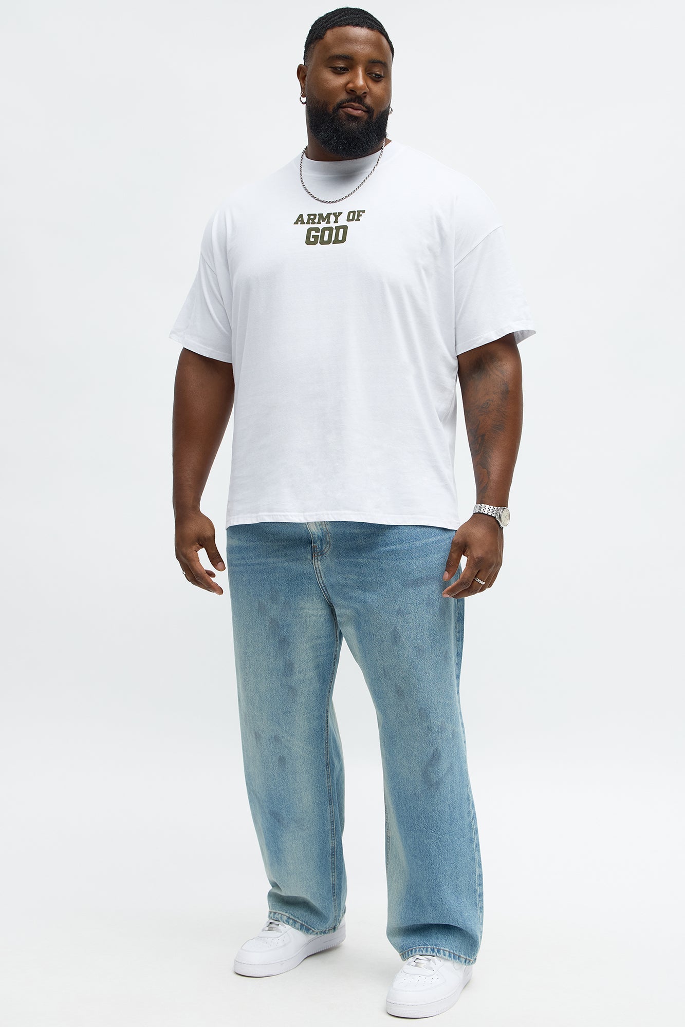 Army Of God Oversized Short Sleeve Tee - White