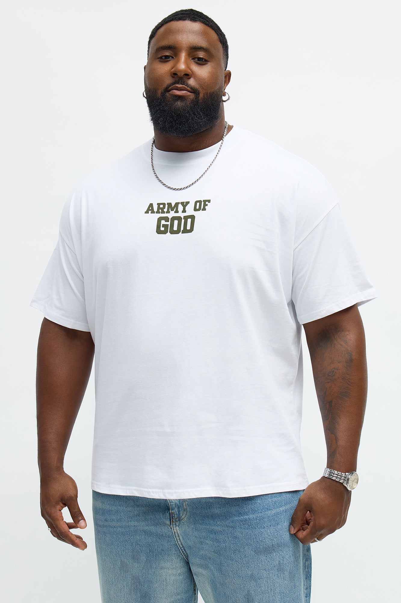 Army Of God Oversized Short Sleeve Tee - White