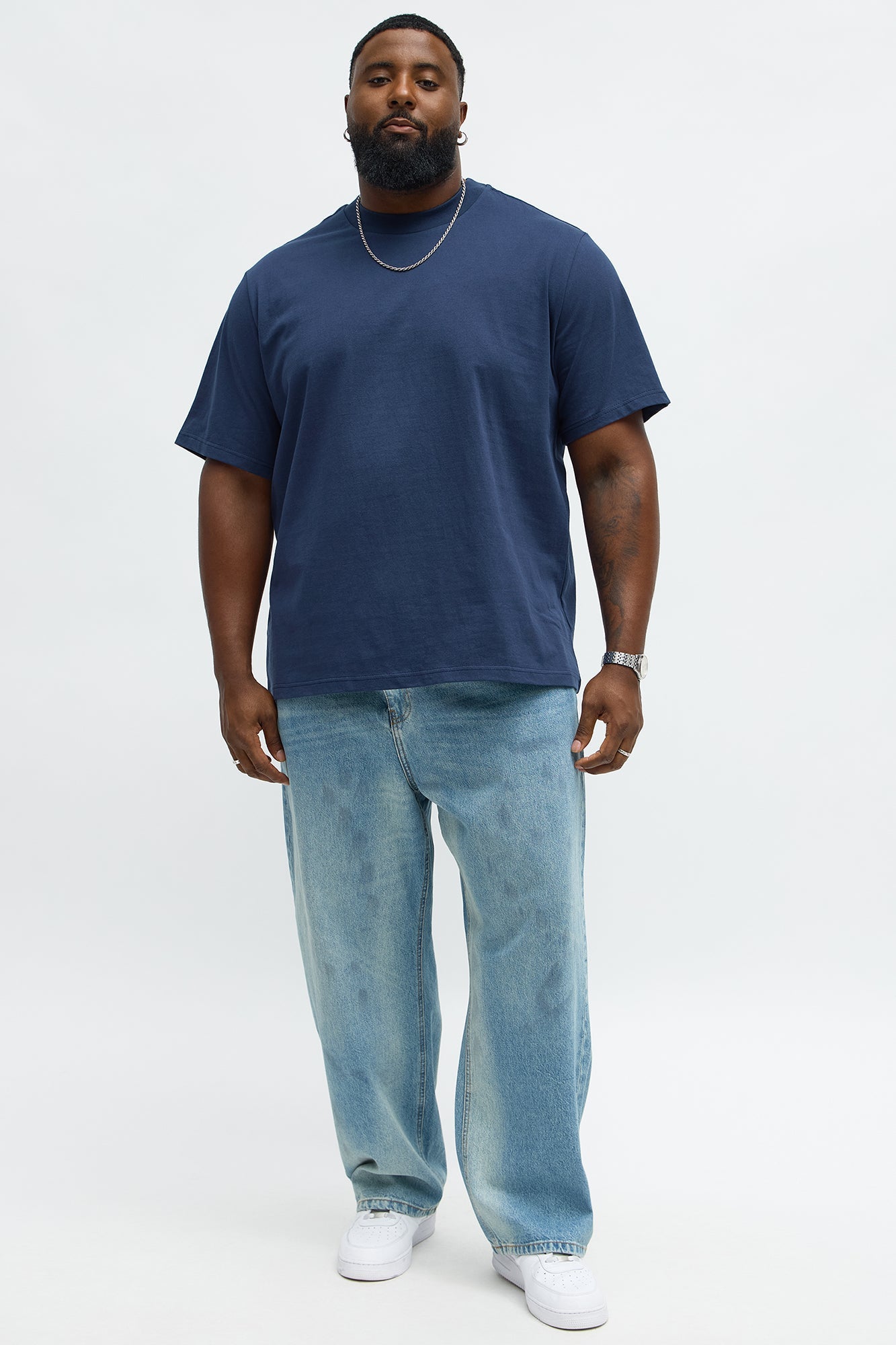 Oversized Heavyweight Tee 240GSM - Midnight Blue