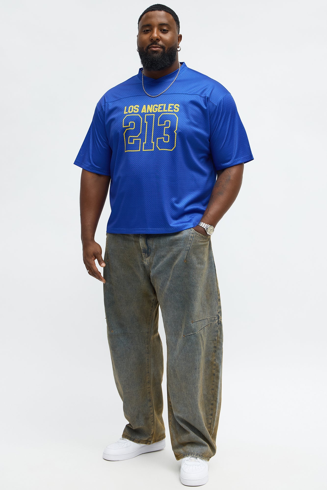 Cropped LA Lights Jersey - Blue