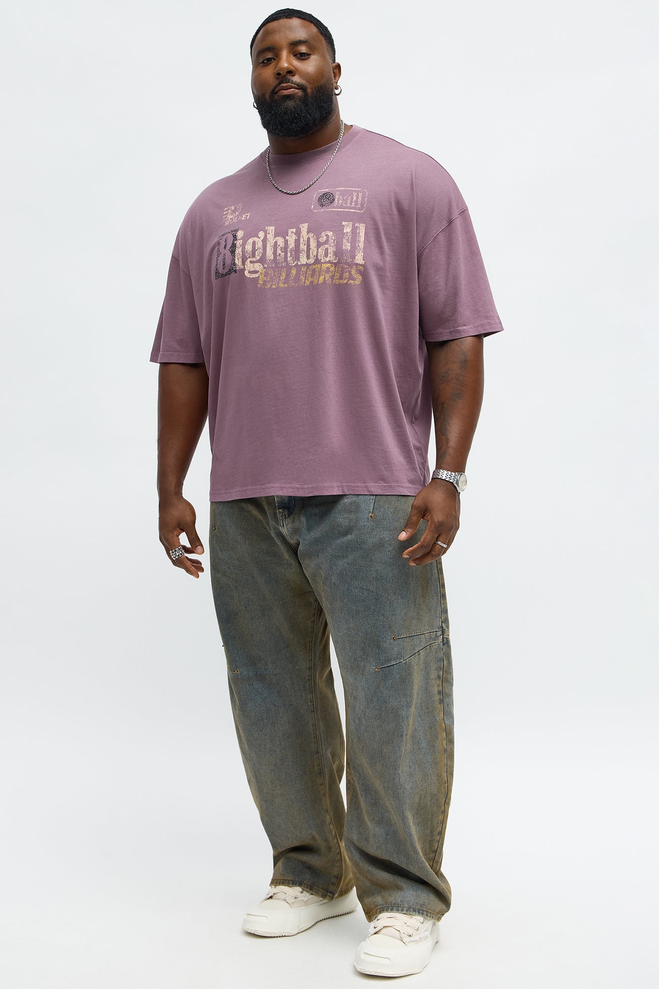 8ightball Billiards Oversized Short Sleeve Tee - Purple