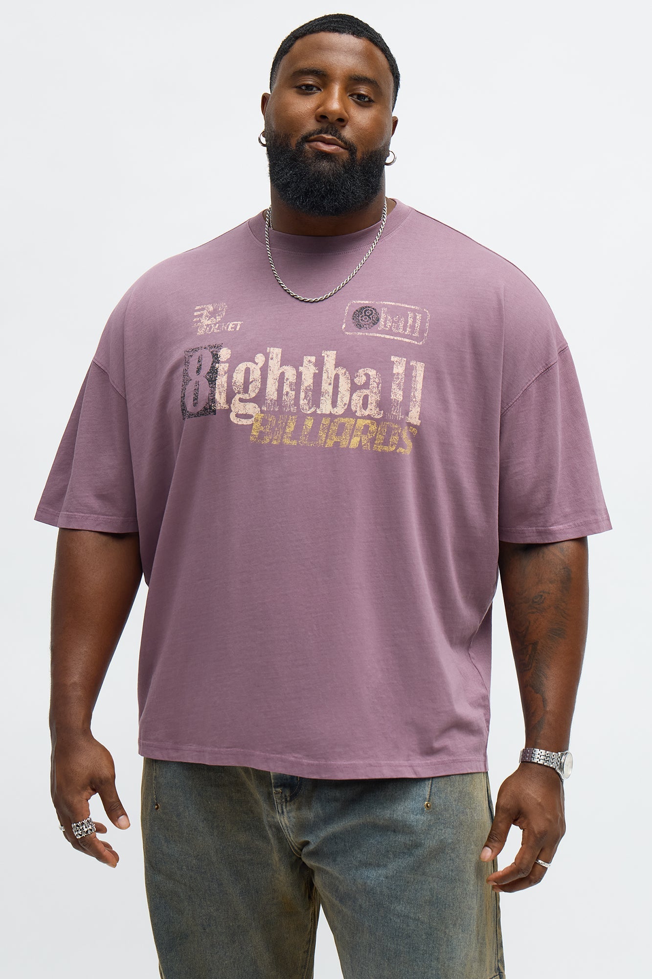 8ightball Billiards Oversized Short Sleeve Tee - Purple