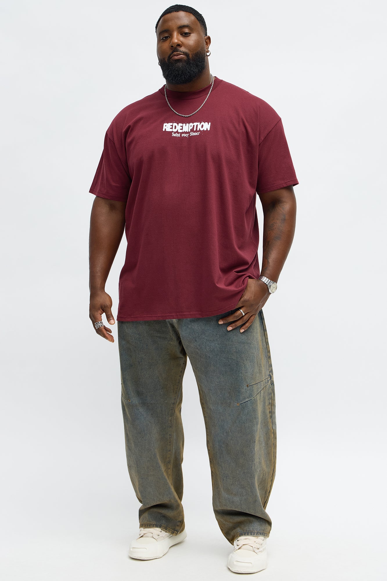 Redemption Is Eternal Short Sleeve Tee - Burgundy