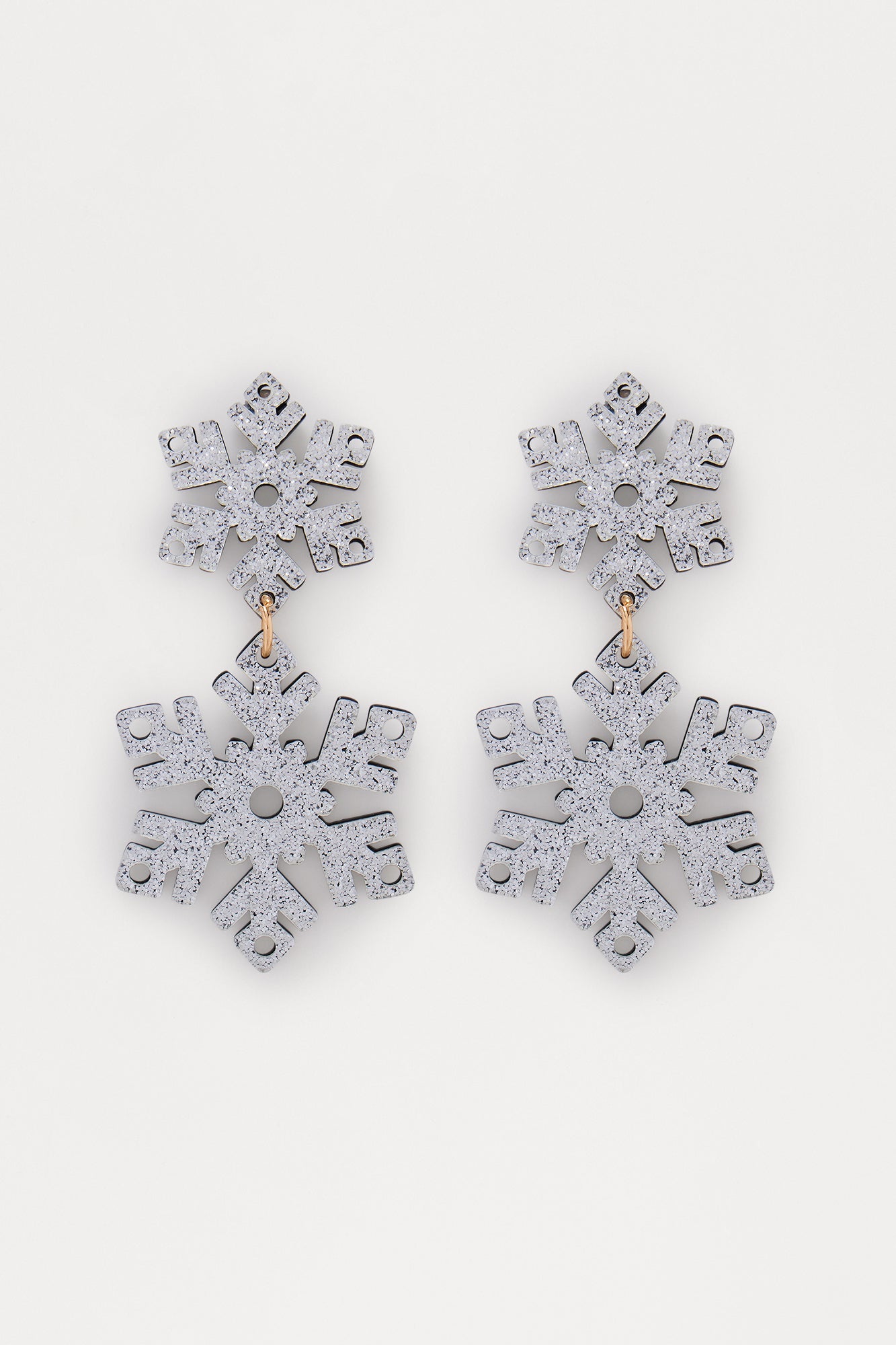 Winter Wonderland Rhinestone Snowflake Drop Earring - Silver