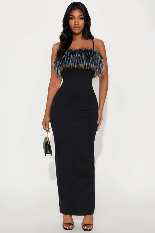 Be So Fur Real Gown - Navy