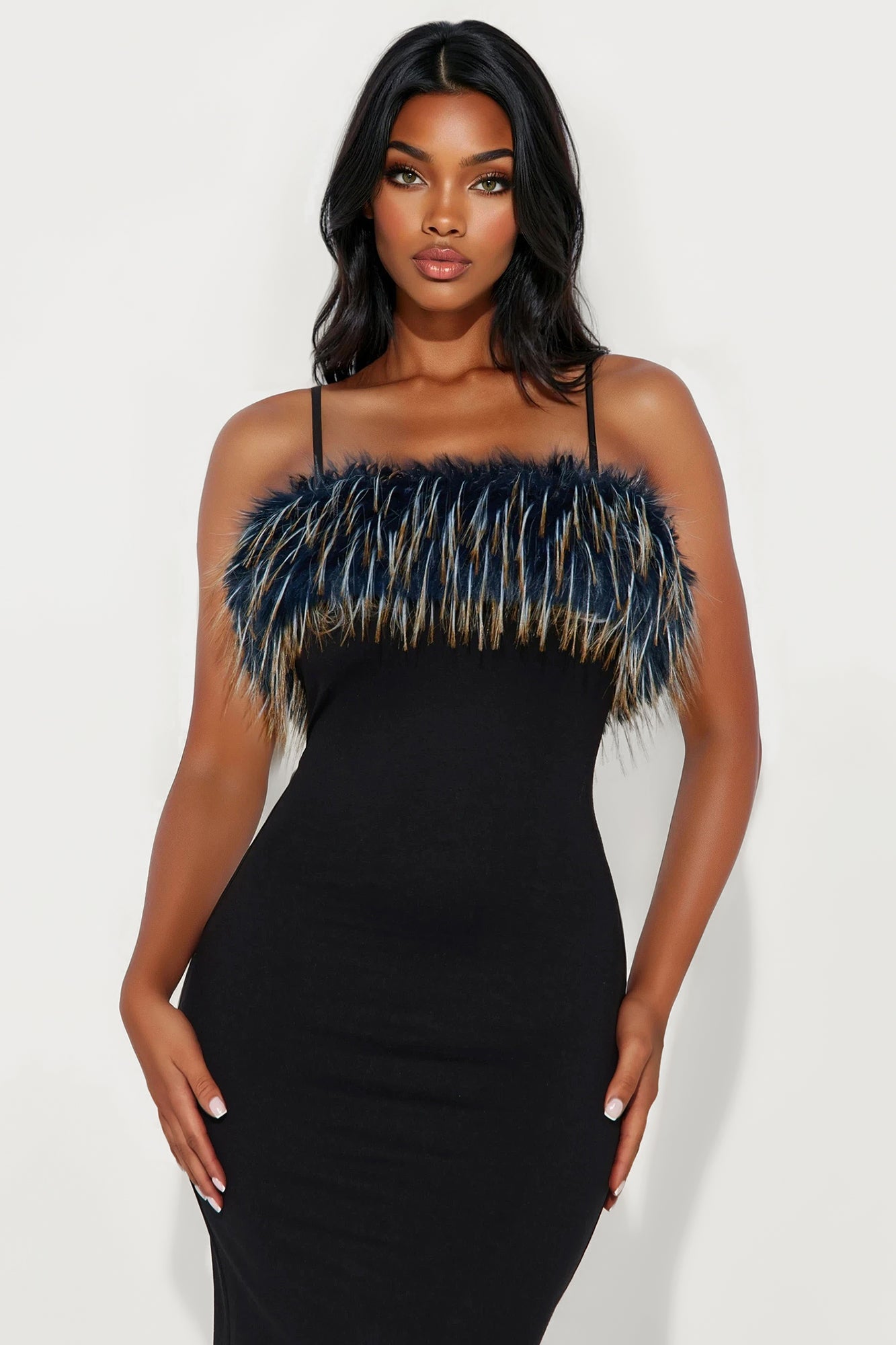 Be So Fur Real Gown - Navy