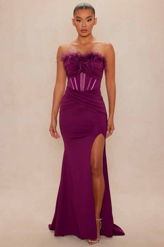Margot Corset Maxi Gown - Plum