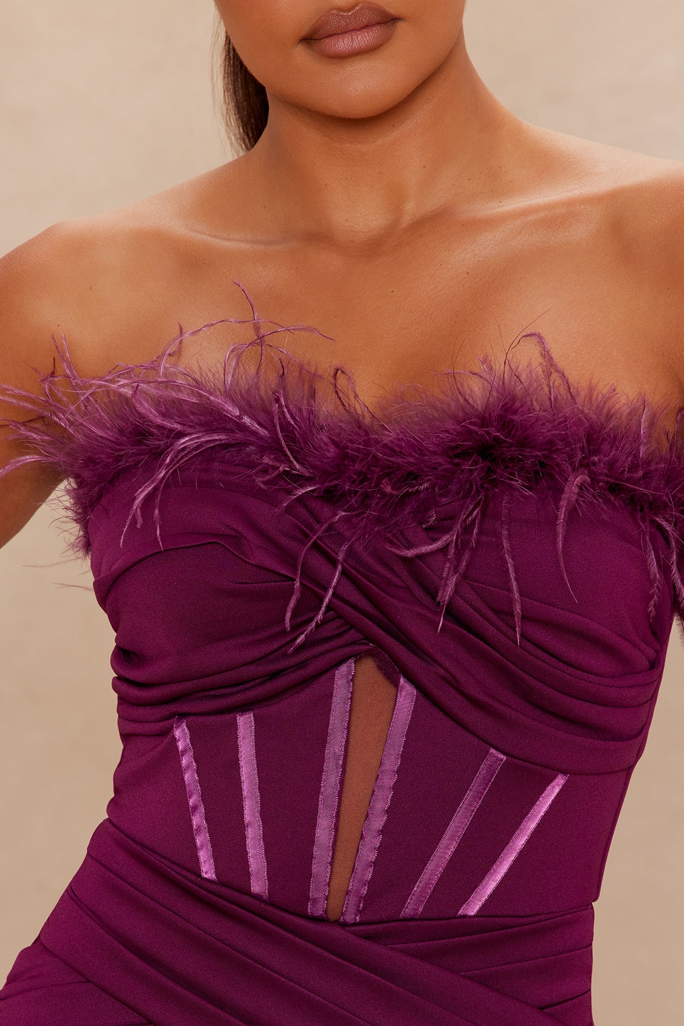 Margot Corset Maxi Gown - Plum