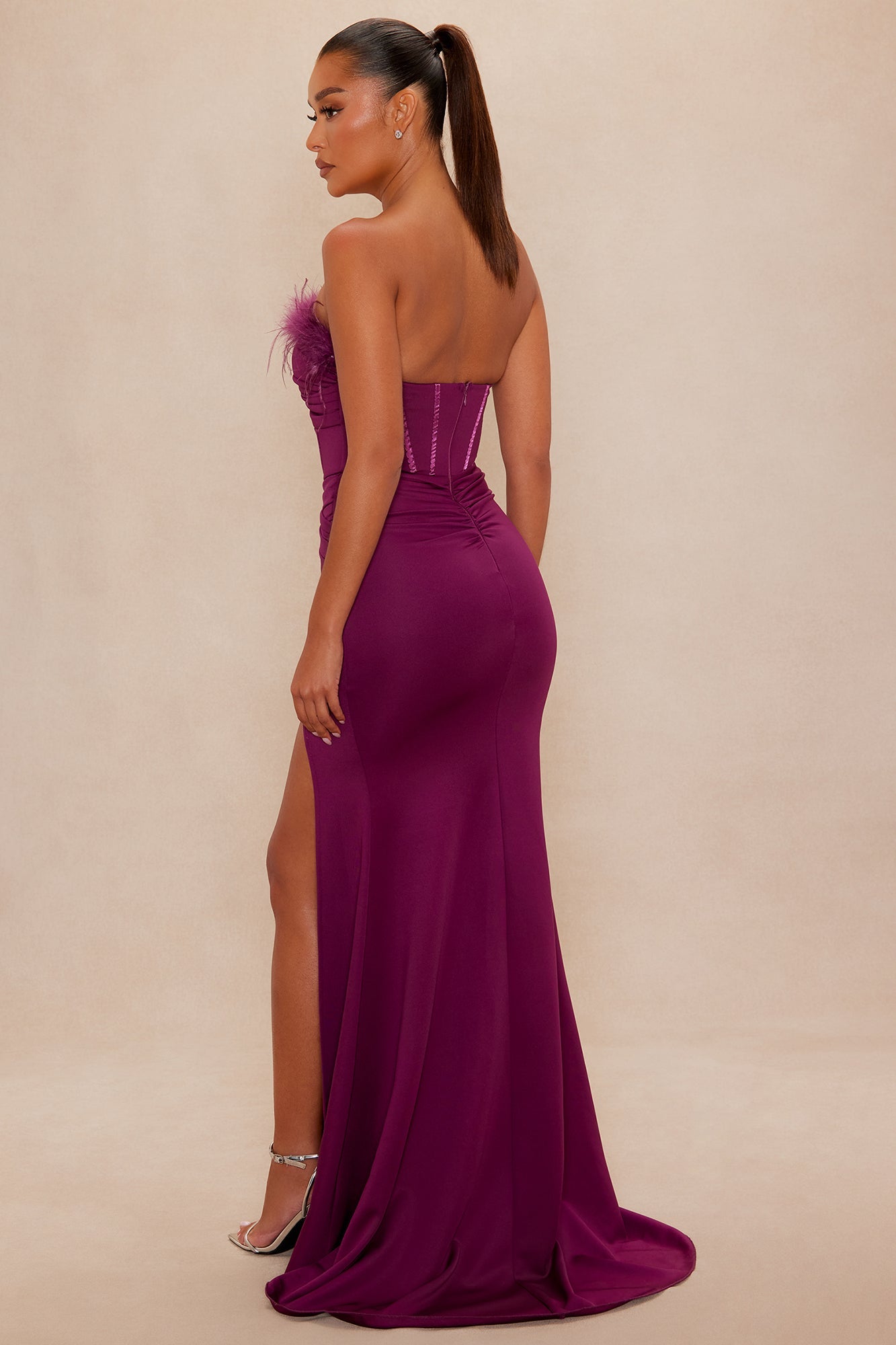 Margot Corset Maxi Gown - Plum