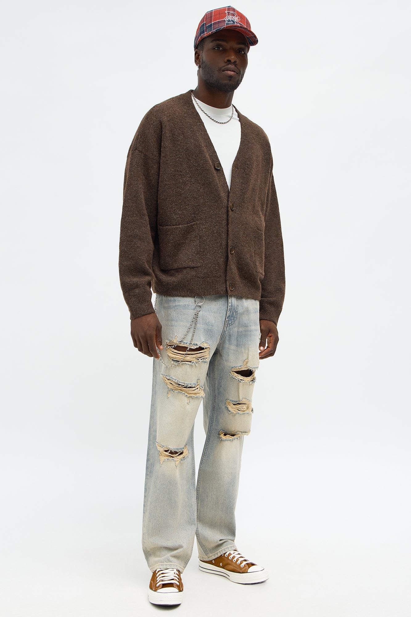 Cropped Harbor Ash Cardigan - Brown