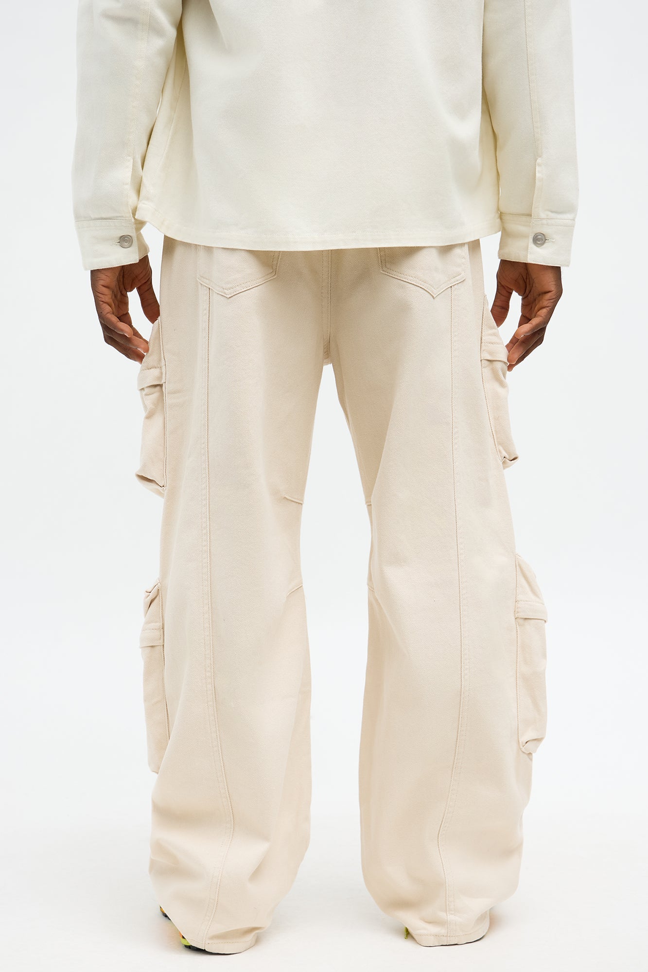 Baggy Ryo Cargo Pants - Cream