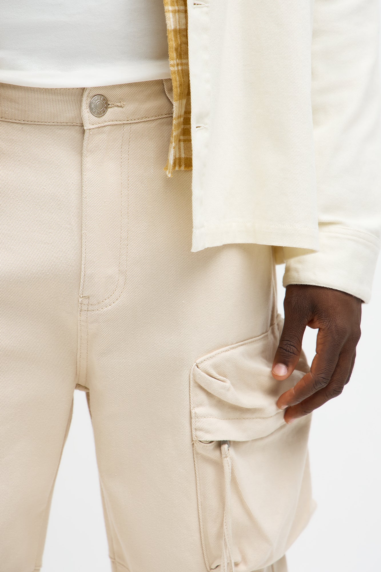 Baggy Ryo Cargo Pants - Cream